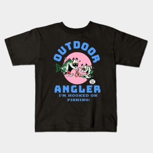 Outdoor Angler I'm hooked on Fishing! by Fritts Cartoons Kids T-Shirt